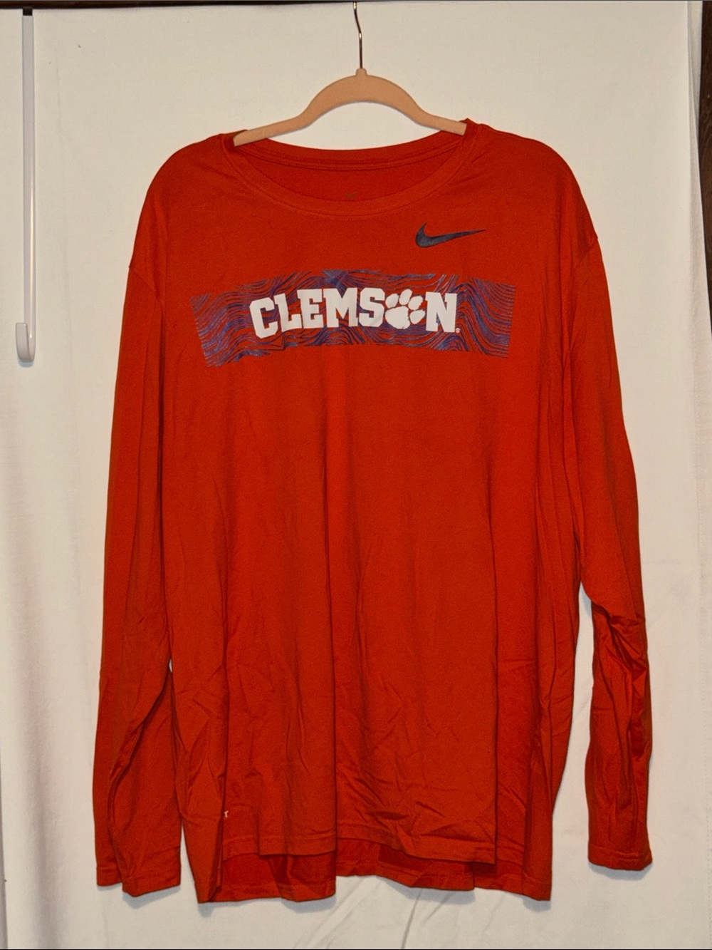 Nike Orange Clemson Long-Sleeve Graphic Tee XXXL